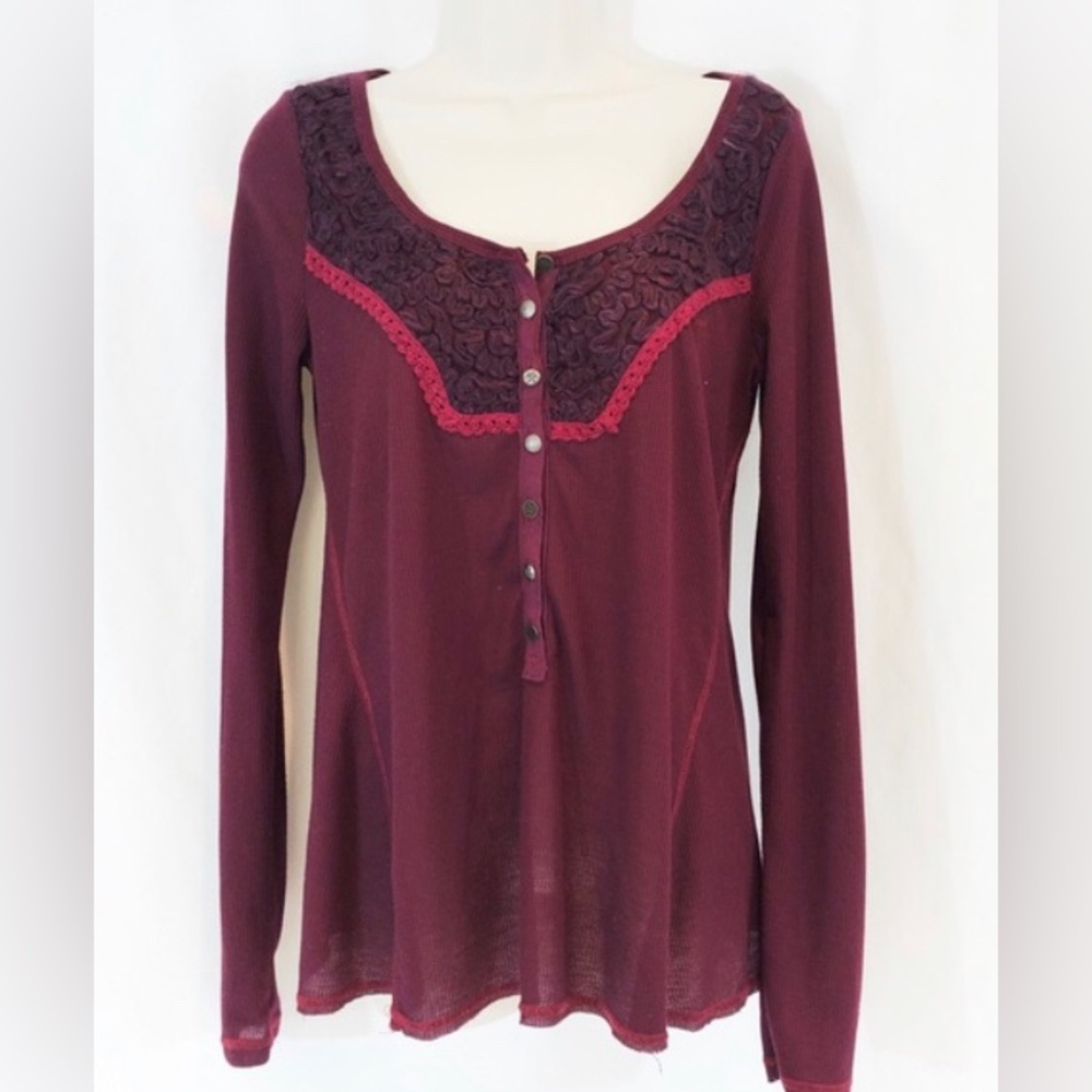 Free people maroon long sleeve